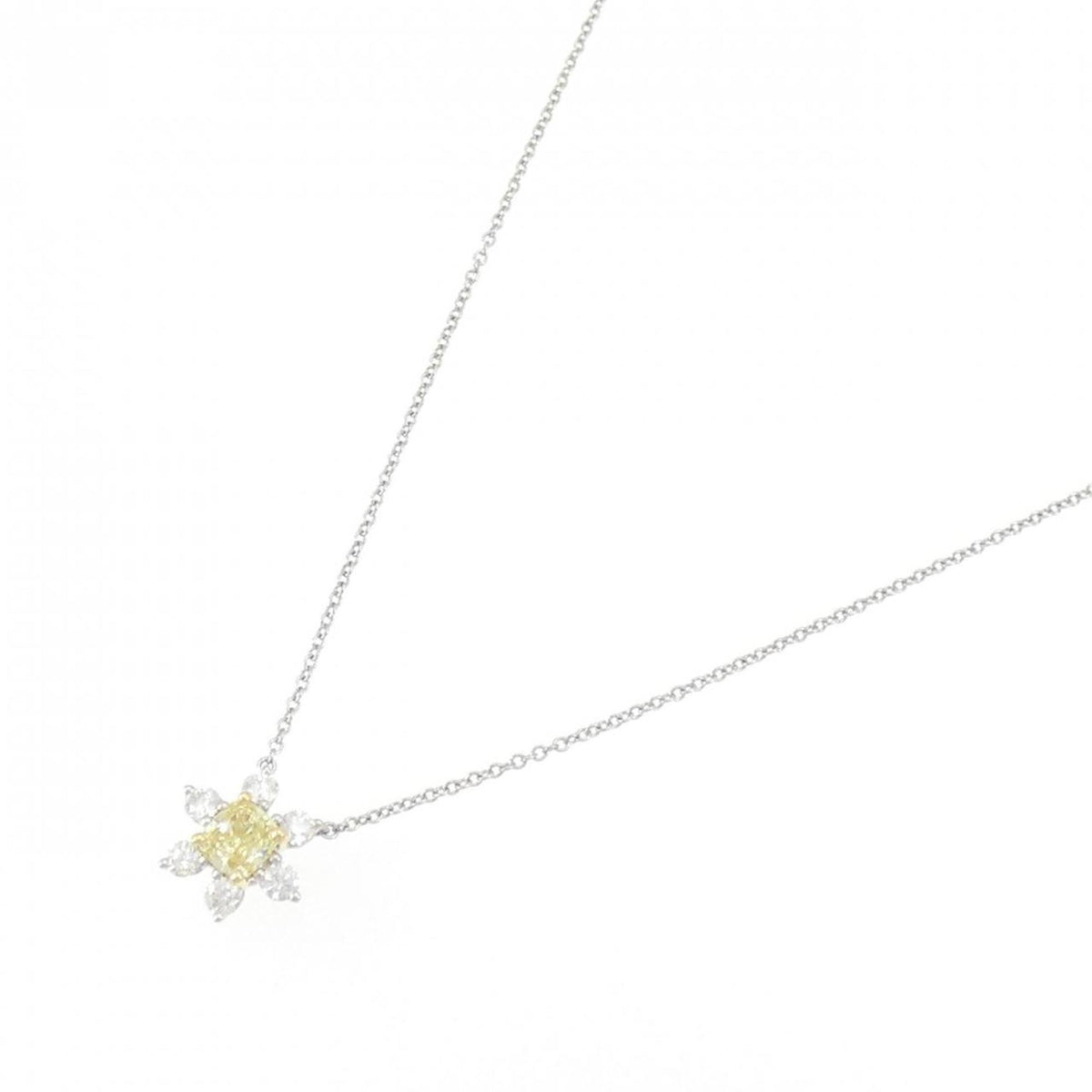 Pendant Necklace Platinum and 18K Yellow Gold