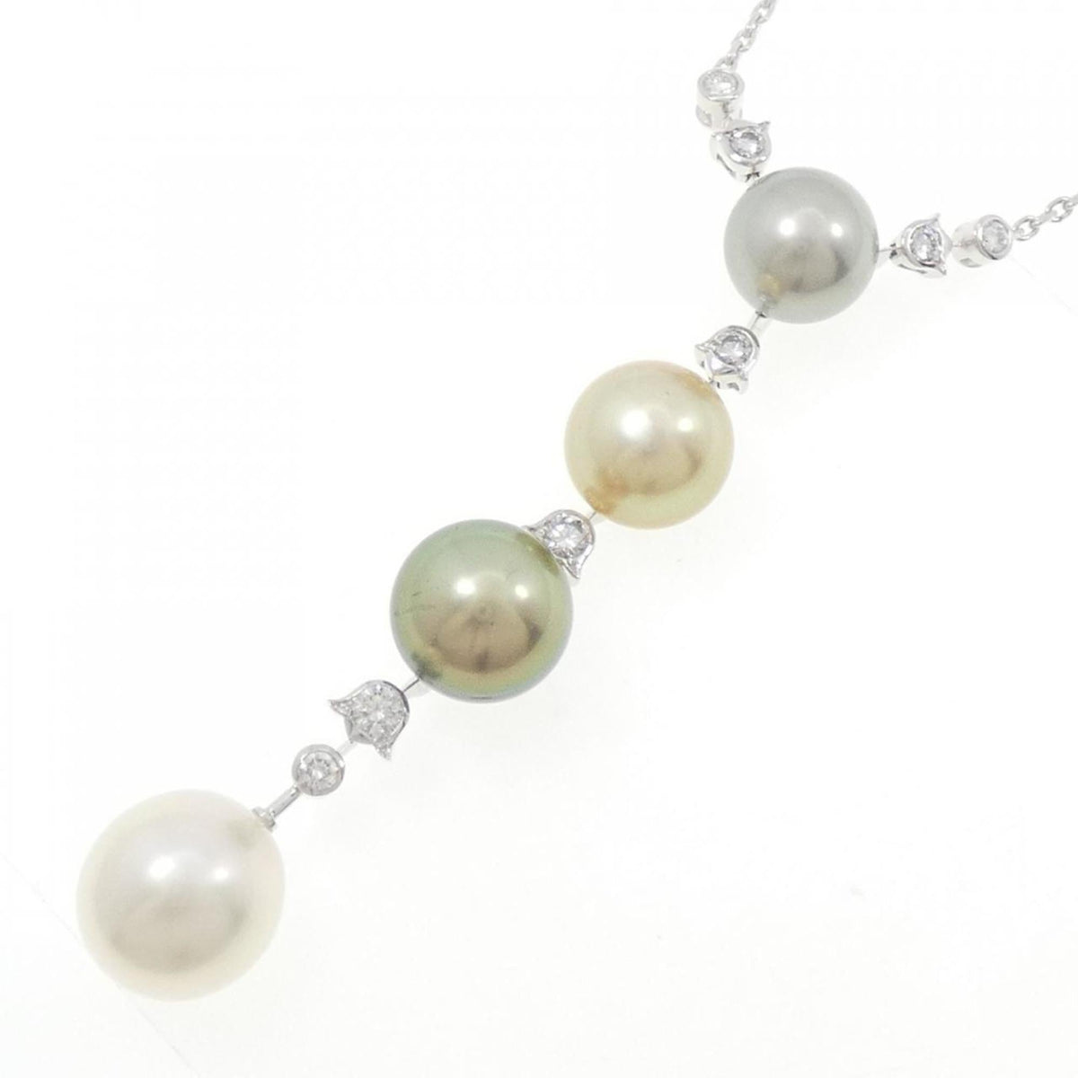 Cartier Pendant Necklace 18K White Gold With Diamond and Pearl – view 3