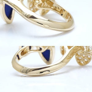 Van Cleef & Arpels Band Ring 18K Yellow Gold with Diamond and Lapis Lazuli - view 8