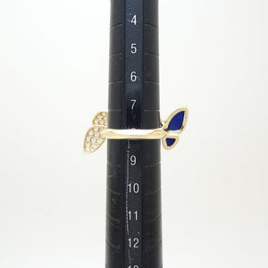 Van Cleef & Arpels Band Ring 18K Yellow Gold with Diamond and Lapis Lazuli - view 5