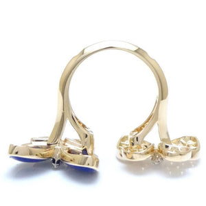 Van Cleef & Arpels Band Ring 18K Yellow Gold with Diamond and Lapis Lazuli - view 4