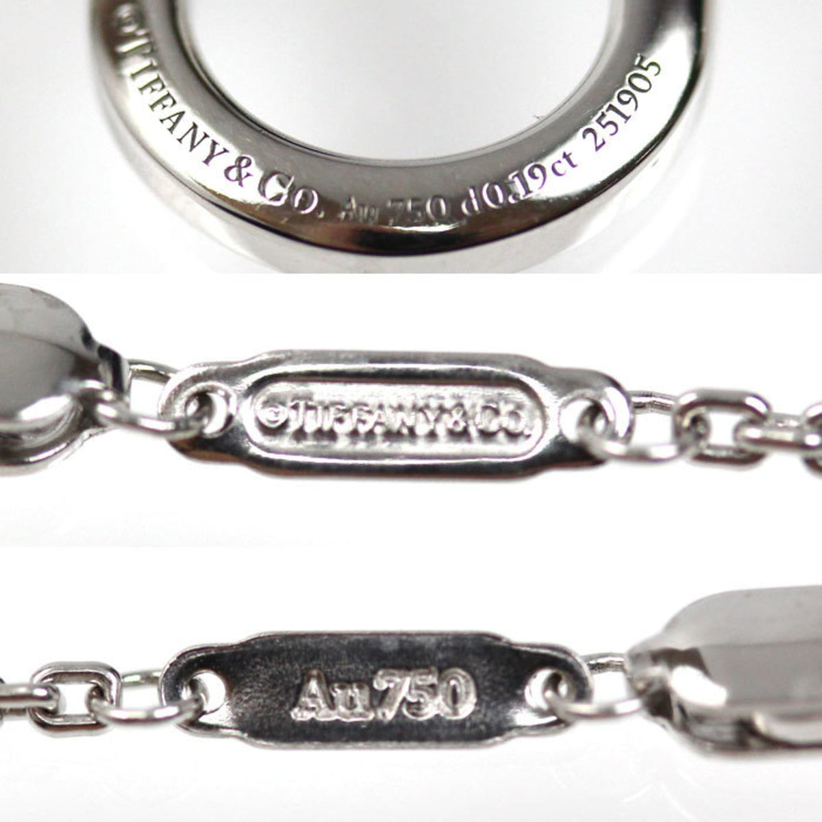 Pendant Necklace 18K White Gold Small with Diamond