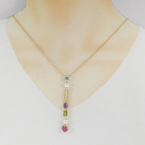 Bvlgari Allegra Pendant Necklace 18K Yellow Gold with Amethyst and Diamond and Peridot and Topaz and Tourmaline - view 6