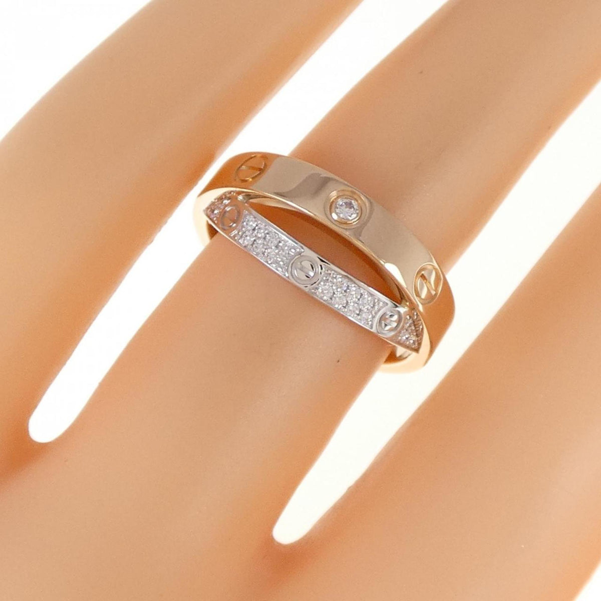 Cartier Be Love Ring 18K Rose Gold and 18K White Gold with Diamond – view 5