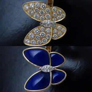 Van Cleef & Arpels Band Ring 18K Yellow Gold with Diamond and Lapis Lazuli - view 6