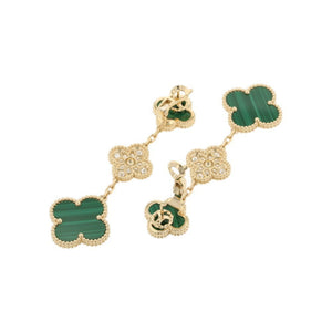 Van Cleef & Arpels Alhambra Earrings 18K Yellow Gold and Malachite 18K Yellow Gold - view 3