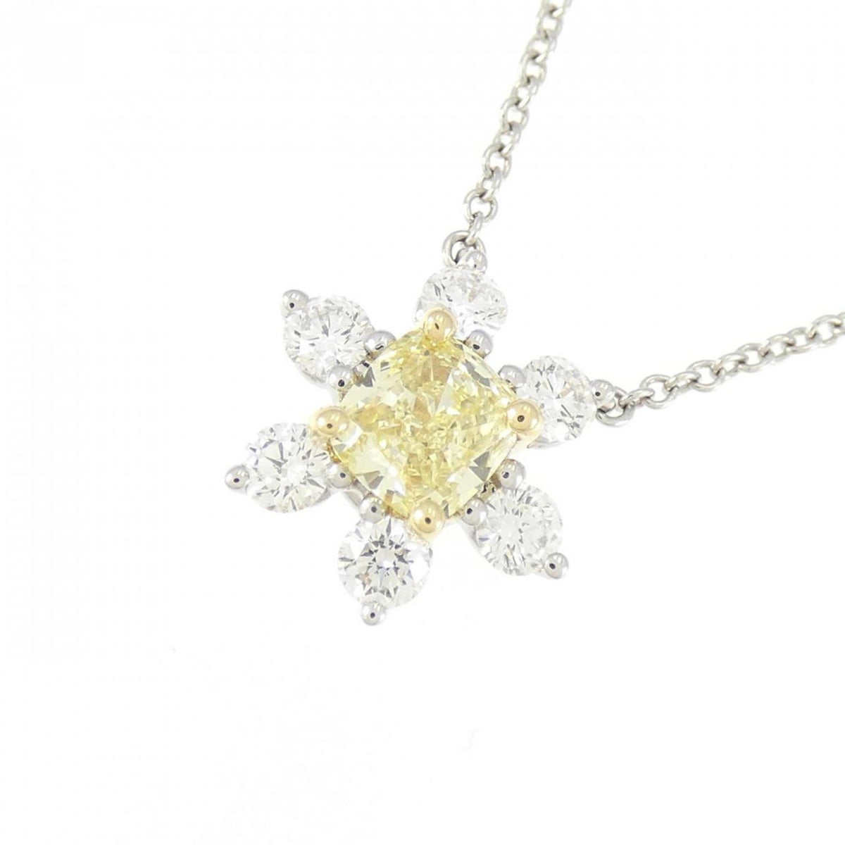 Pendant Necklace Platinum and 18K Yellow Gold