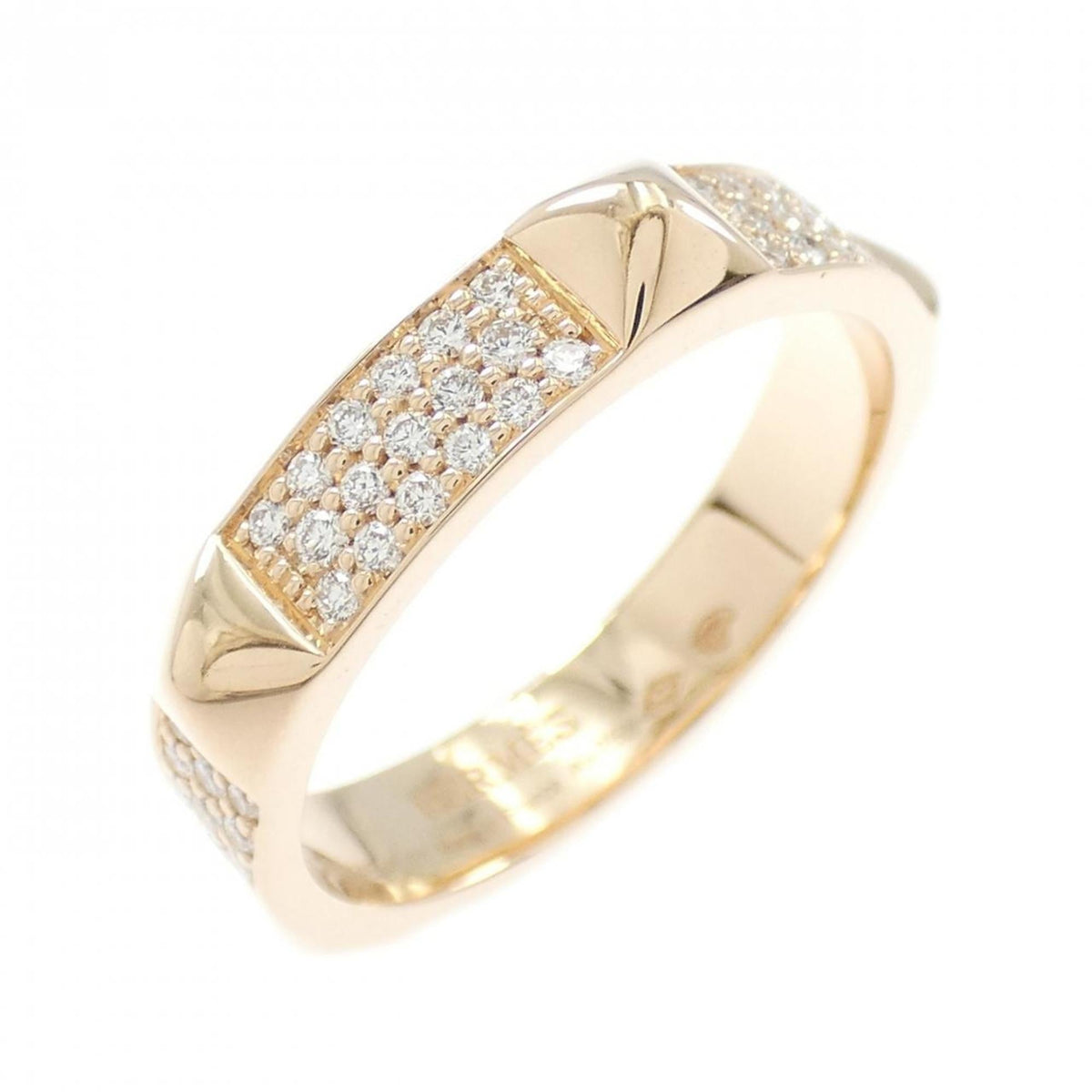 Hermes Clou de H Ring 18K Rose Gold with Diamond