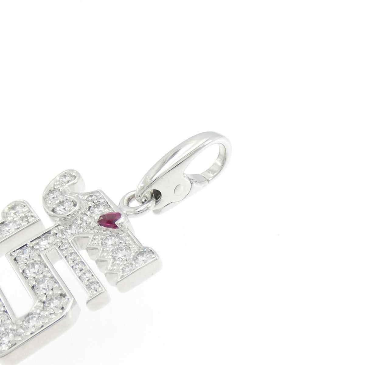 Cartier Pendant Necklace 18K White Gold with Diamond and Ruby – view 3