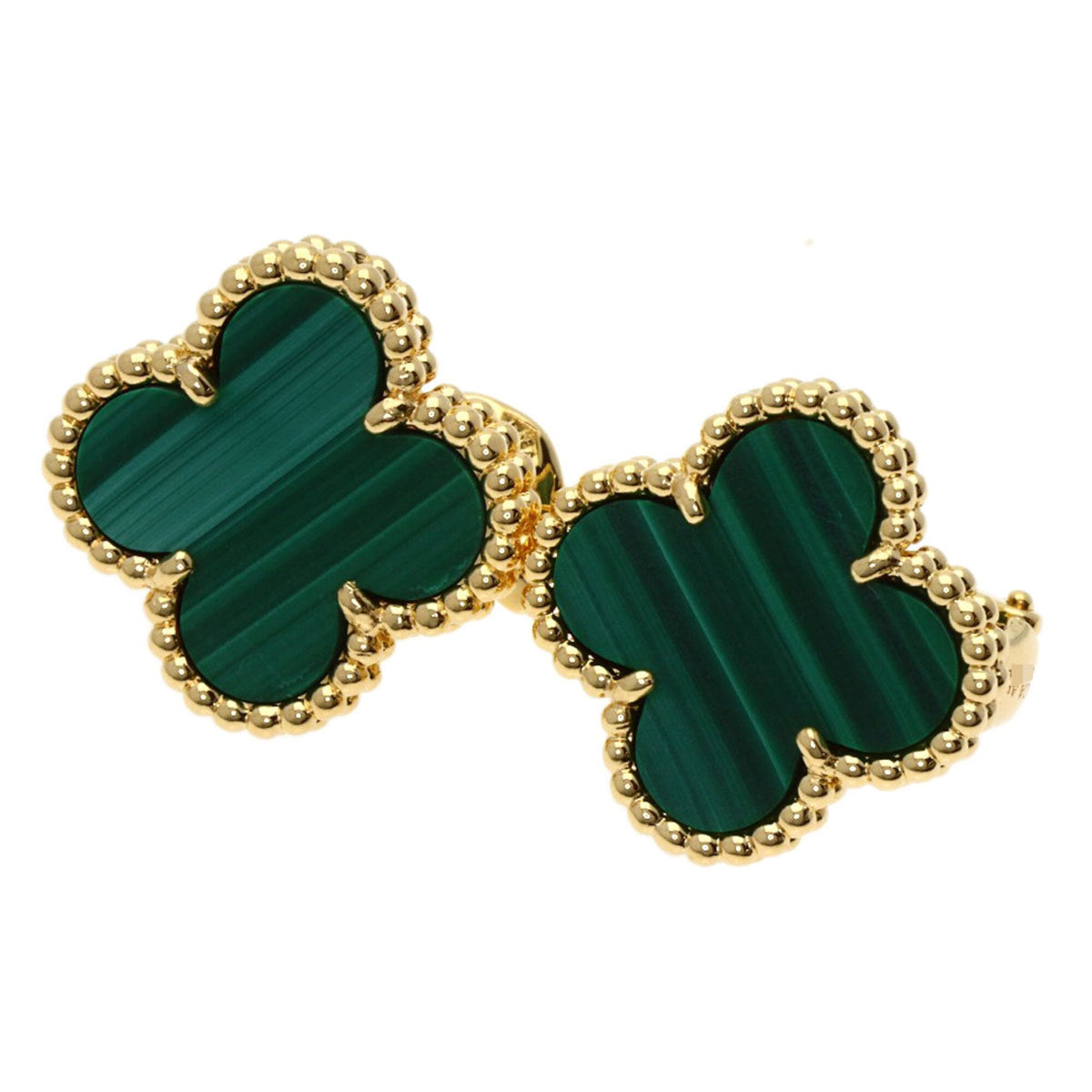 Van Cleef & Arpels Vintage Alhambra Earrings 18K Yellow Gold and Malachite 18K Yellow Gold