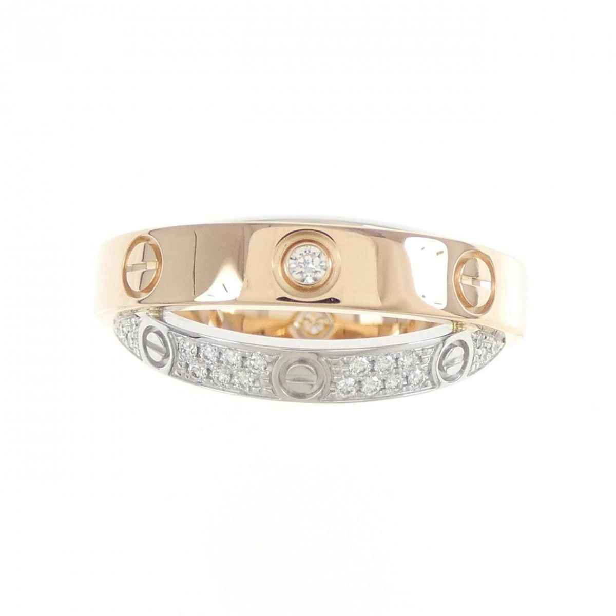 Cartier Be Love Ring 18K Rose Gold and 18K White Gold with Diamond – view 2