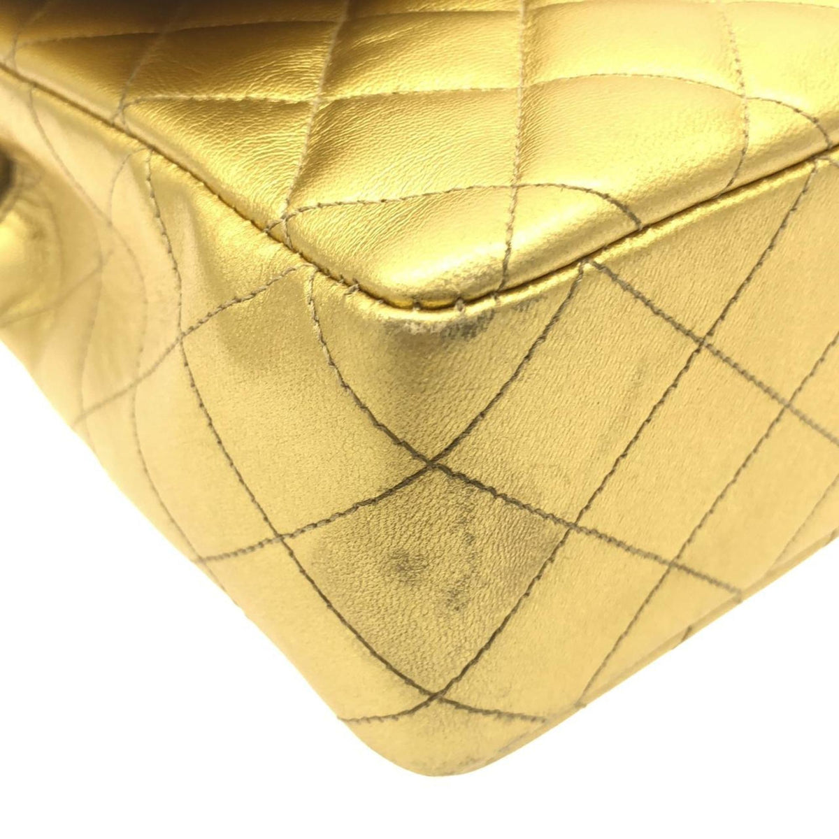 Vintage Twin Top Handle Flap Bag Quilted Lambskin Medium