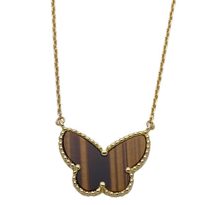 Van Cleef & Arpels Alhambra Pendant Necklace 18K Yellow Gold and Tiger's Eye - view 2