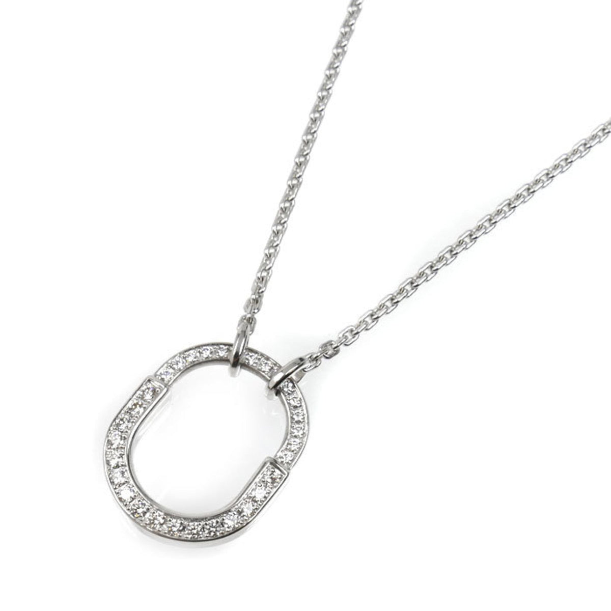 Pendant Necklace 18K White Gold Small with Diamond