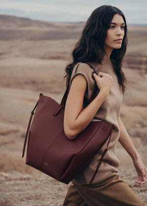 Polène Cyme Tote - Textured Black Cherry - view 3
