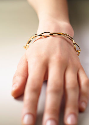 Polène Éole Chain Bracelet - Gold in 24-carat gold gilding - view 3