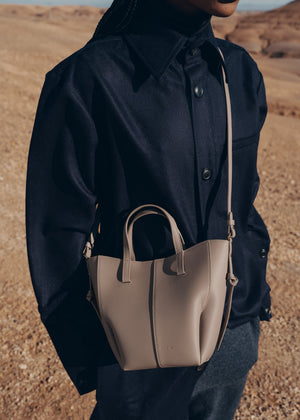 Polène Cyme Tote Nano - Textured Taupe - view 3