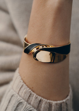 Polène Éole Cuff - Black Leather - view 3