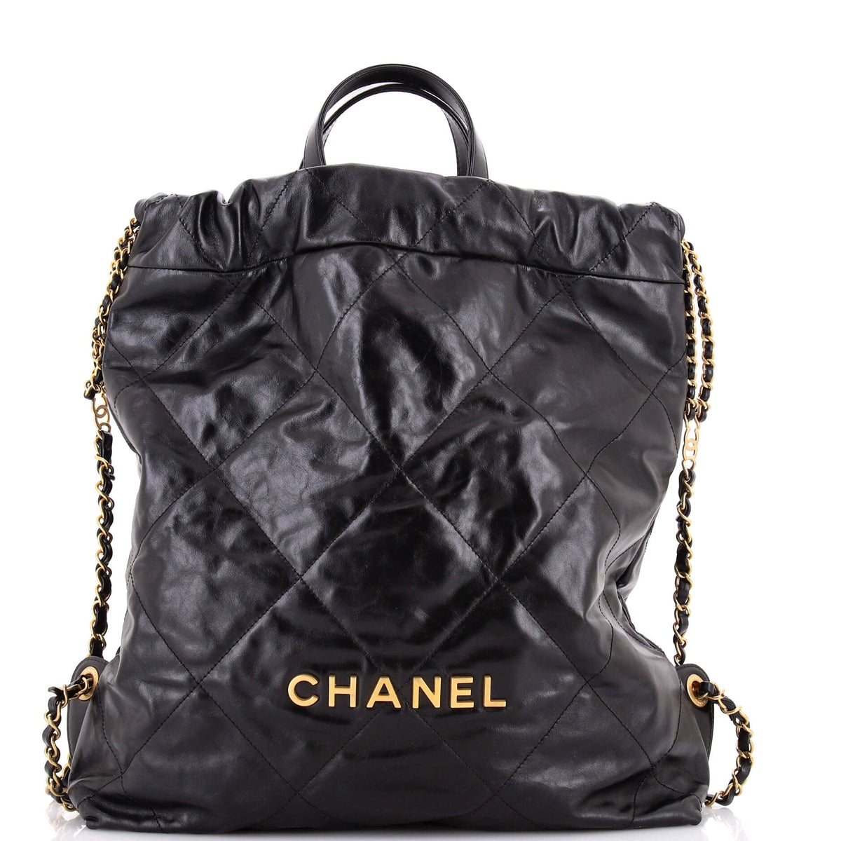 Chanel 22 Chain Backpack Quilted Calfskin Medium