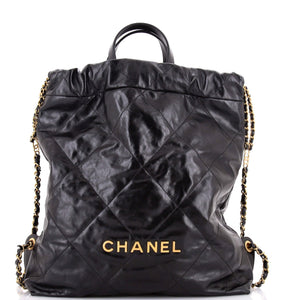 Chanel 22 Chain Backpack Quilted Calfskin Medium - view 1