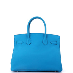 Hermes Birkin Handbag Bleu Zanzibar Togo with Palladium Hardware 30 - view 3