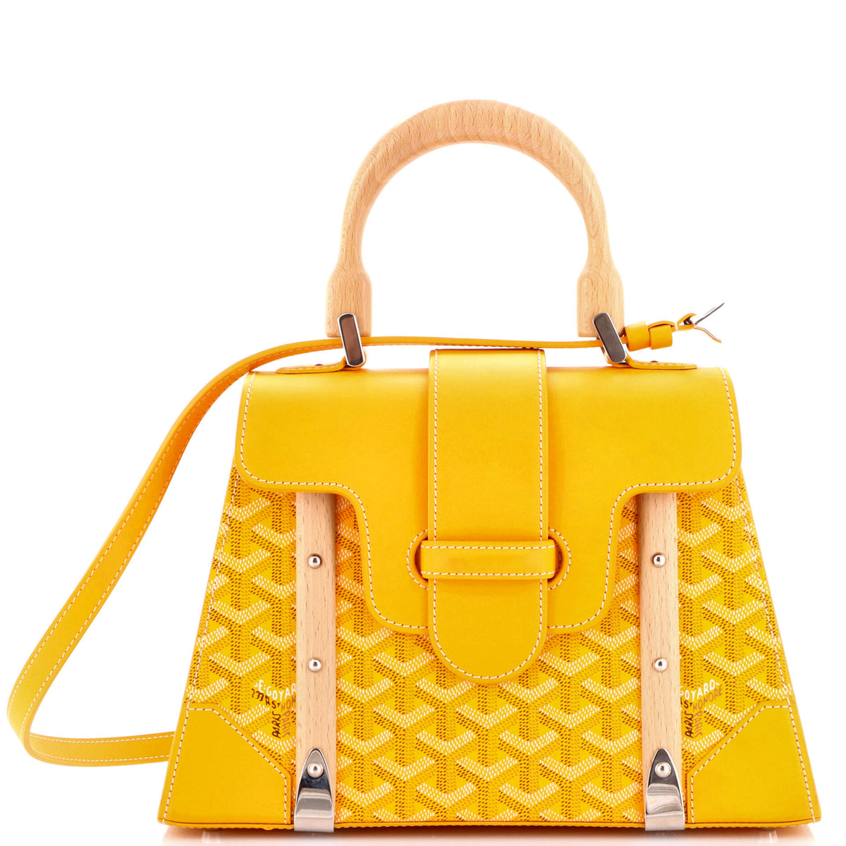 Goyard Saigon Top Handle Bag Coated Canvas with Leather PM