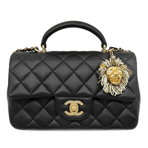 Chanel Classic Single Flap Top Handle Bag Quilted Lambskin Mini - view 1