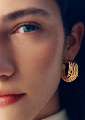 Polène Rozo Hoop Earrings - Rattan - view 4