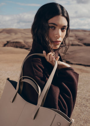 Polène Cyme Tote - Textured Taupe - view 4