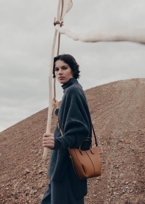 Polène Cyme Tote Nano - Textured Camel - view 4
