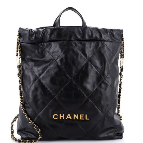 Chanel 22 Chain Backpack Quilted Calfskin Large