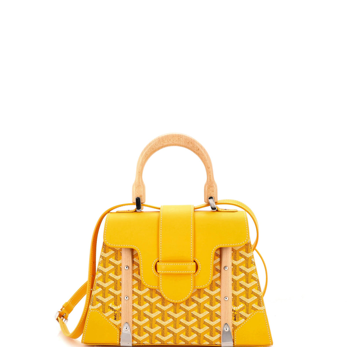 Goyard Saigon Top Handle Bag Coated Canvas with Leather PM