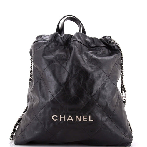 Chanel 22 Chain Backpack Quilted Calfskin Large