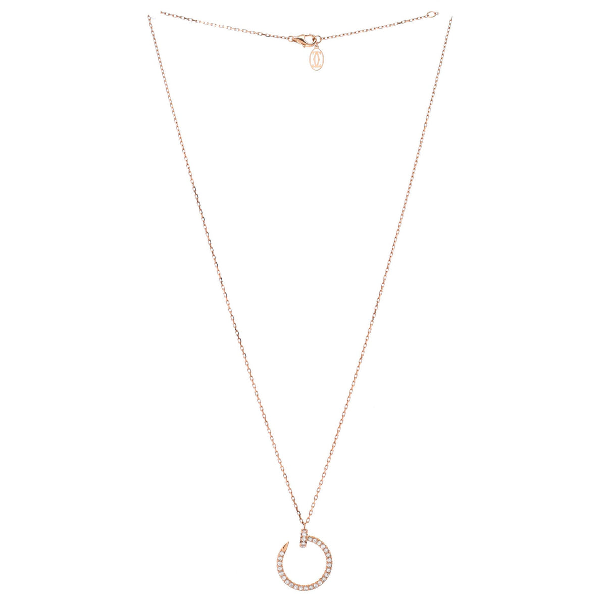 Cartier Juste un Clou Pendant Necklace 18K Rose Gold and Pave Diamonds – view 2