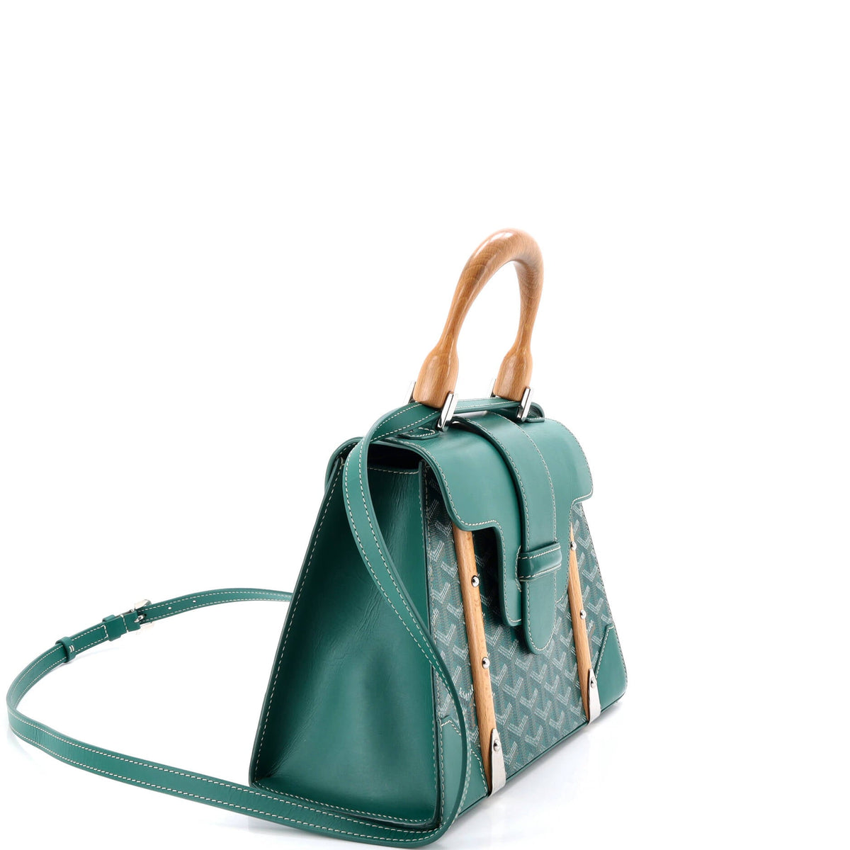 Saigon Top Handle Bag Coated Canvas with Leather PM