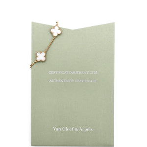 Van Cleef & Arpels Vintage Alhambra 5 Motifs Bracelet 18K Yellow Gold and Mother of Pearl - view 2