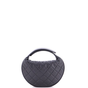 Chanel Double Chain Bow Hobo Pouch Quilted Caviar Mini - view 3