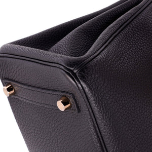 Hermes Birkin Handbag Noir Togo with Rose Gold Hardware 25 - view 8