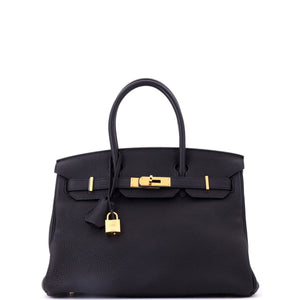 Hermes Birkin Handbag Noir Togo with Gold Hardware 30 - view 1