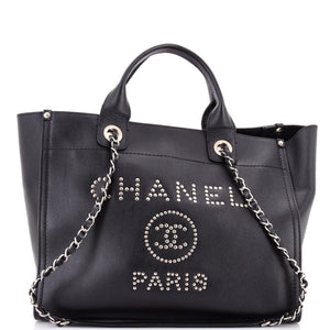 Chanel Deauville Tote Studded Caviar Small - view 1