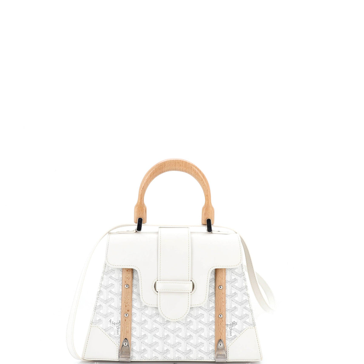 Goyard Saigon Top Handle Bag Coated Canvas with Leather PM