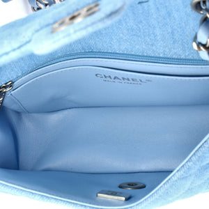 Chanel Classic Single Flap Bag Quilted Denim Mini - view 5