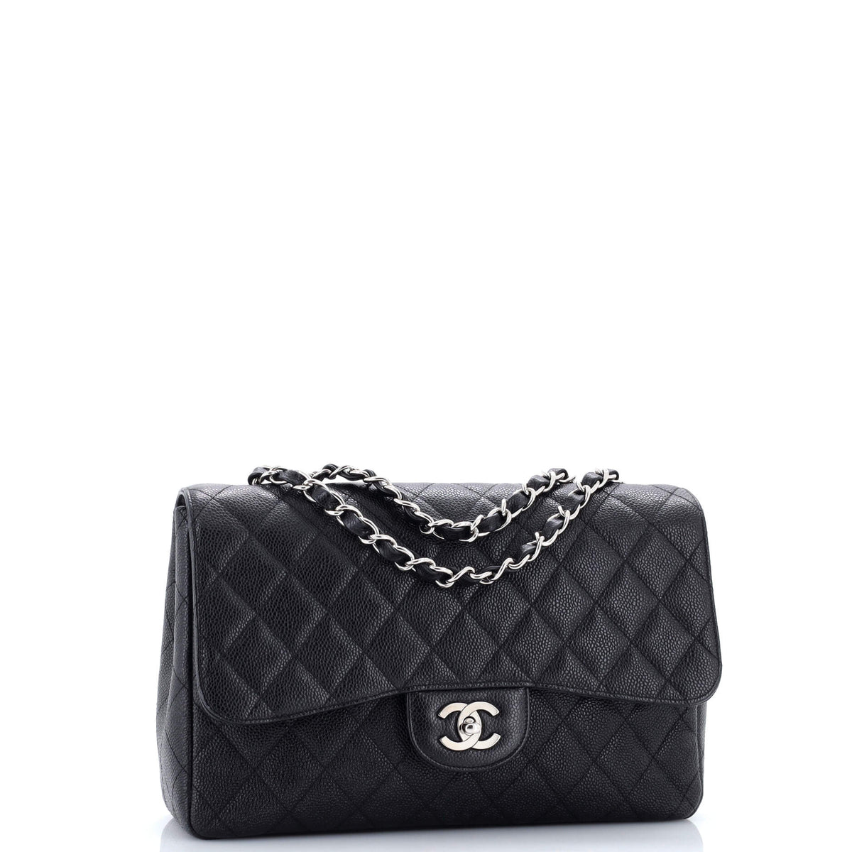 Vintage Classic Single Flap Bag Quilted Caviar Jumbo