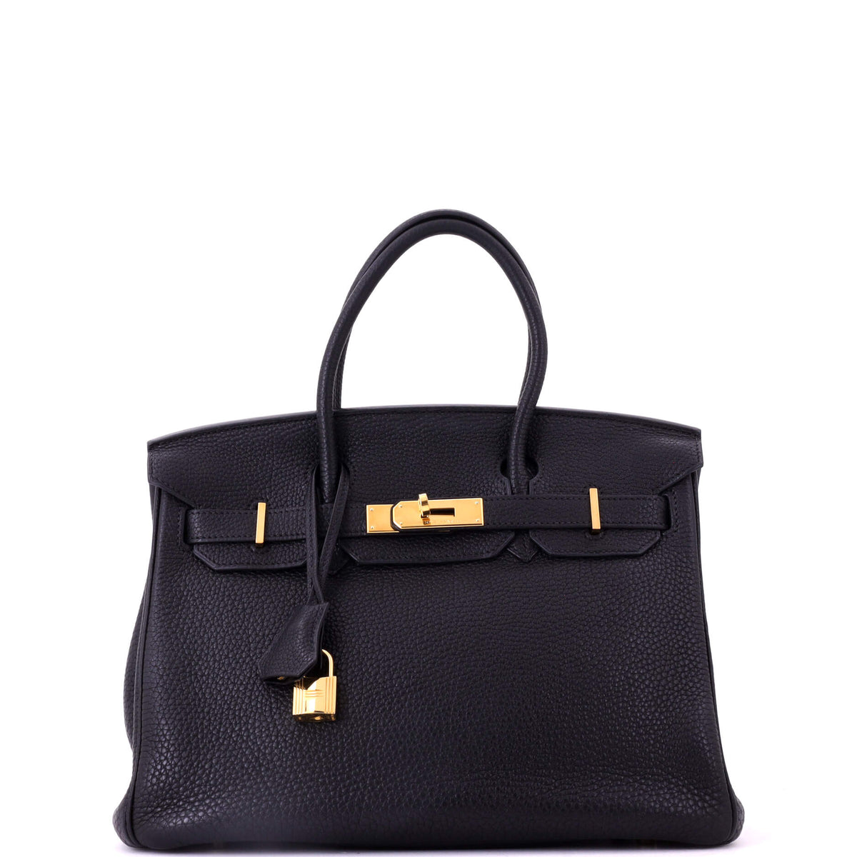 Hermes Birkin Handbag Noir Togo with Gold Hardware 30