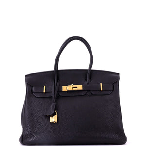 Hermes Birkin Handbag Noir Togo with Gold Hardware 30 - view 1