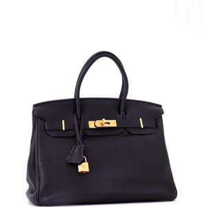 Hermes Birkin Handbag Noir Togo with Gold Hardware 30 - view 3