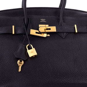 Hermes Birkin Handbag Noir Togo with Gold Hardware 30 - view 7