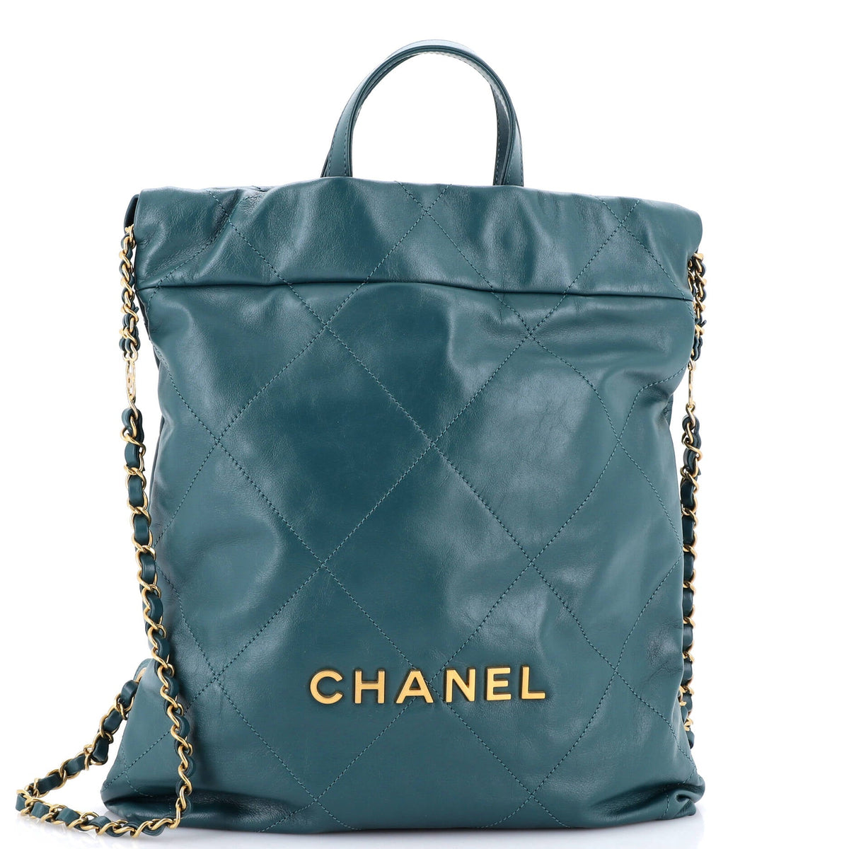 Chanel 22 Chain Backpack Quilted Calfskin Medium