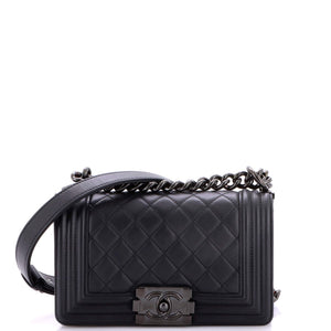 Chanel So Black Boy Flap Bag Quilted Lambskin Small - view 1