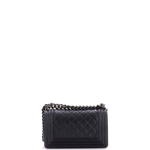 Chanel So Black Boy Flap Bag Quilted Lambskin Small - view 4